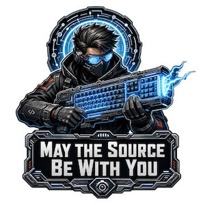 May The Source Be With You Transparent PNG | Programmer Sticker, Coding Humor, Laptop Art, Planner, Scrapbooking, Cards, Journal Decor