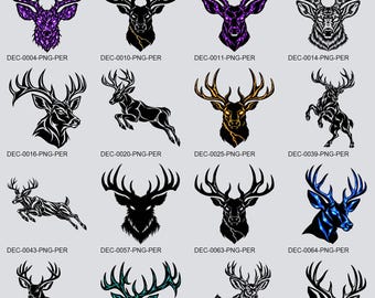 Deer Wildlife Clipart Bundle, 50 Transparent PNGs | Stickers, Decals, Planner Art, Scrapbooking, Cards, Journal Decor