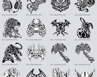 Gaming and Technology Clipart Bundle, 65 Transparent PNGs | Stickers, Decals, Planner Art, Scrapbooking, Cards, Journal Decor