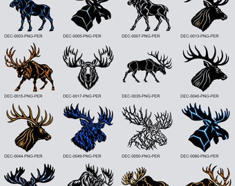 Moose Wildlife Clipart Bundle, 46 Transparent PNGs | Stickers, Decals, Planner Art, Scrapbooking, Cards, Journal Decor