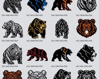 Bear Wildlife Clipart Bundle, 38 Transparent PNGs | Stickers, Decals, Planner Art, Scrapbooking, Cards, Journal Decor