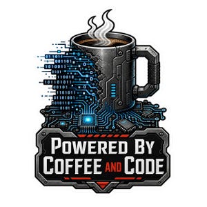 Powered By Coffee And Code Transparent PNG | Programmer Sticker, Coding Humor, Laptop Art, Planner, Scrapbooking, Cards, Journal Decor
