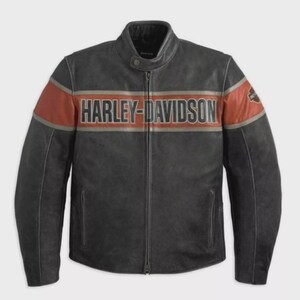 Blouson de motard en cuir Harley Davidson pour homme