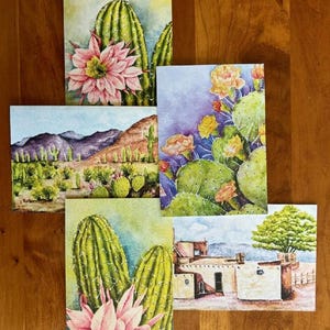 Cartões comemorativos do sudoeste - conjunto de 5 - cartões para todas as ocasiões - aquarela - emolduráveis - aprox. 5" por 7" - cartão de aniversário - presente para os amantes do sudoeste.