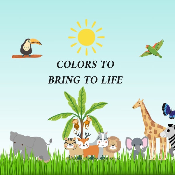 Have fun as you color animals and learn their names in English-Spanish (57 pages)