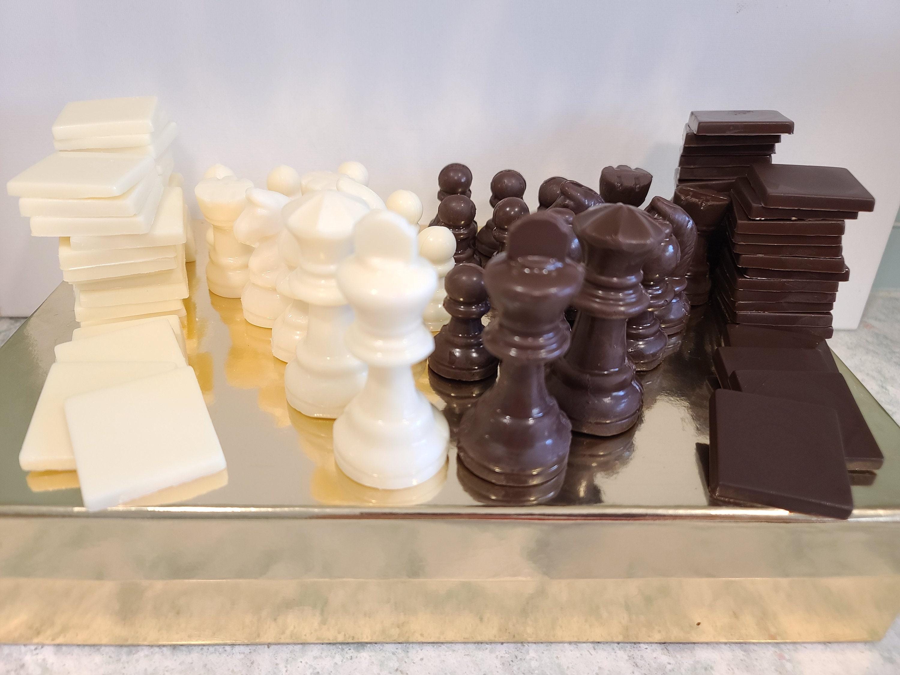 Chocoladevormen Chocolade Schaken 21×9×1 Siliconen Chocoladevorm voor Diy Cake Topper Decoratie Chocolade Schaken Siliconen Schaakstuk Mallen