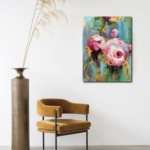 Vintage Shabby Chic Roses  - Pink Rose Painting -  Perfect Birthday or Anniversary Gift - Perfect Gift for Rose Lovers