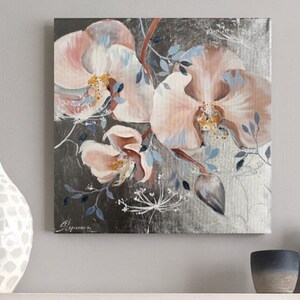 Orchidee Blumen Gemälde - Elegante Orchidee Leinwand Kunst für Haus Wand Dekor - Geschenk für Mama Geburtstag, Muttertagsgeschenk