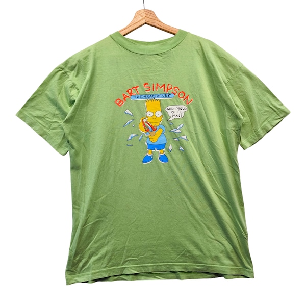 Vintage 90s Bart Simpson Underachiever The Simpsons Cartoon TV Show Graphic T Shirt