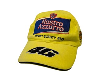 Valentino Rossi The Doctor MotoGP Nastro Azzuro Motorsports Racing Official Licensed Merchandise Vintage Strapback Cap Hat