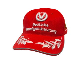 NWT Michael Schumacher Ferrari F1 World Champion 2000 Deutsche Vermogensberatung Vintage Formula One Motorsports Strapback Hat Cap Deadstock