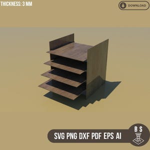 Laser Cut File Organizer Svg, Dxf, Files for Wood and Acrylic, DIY Desk Document Holder, Laser Cutting Design