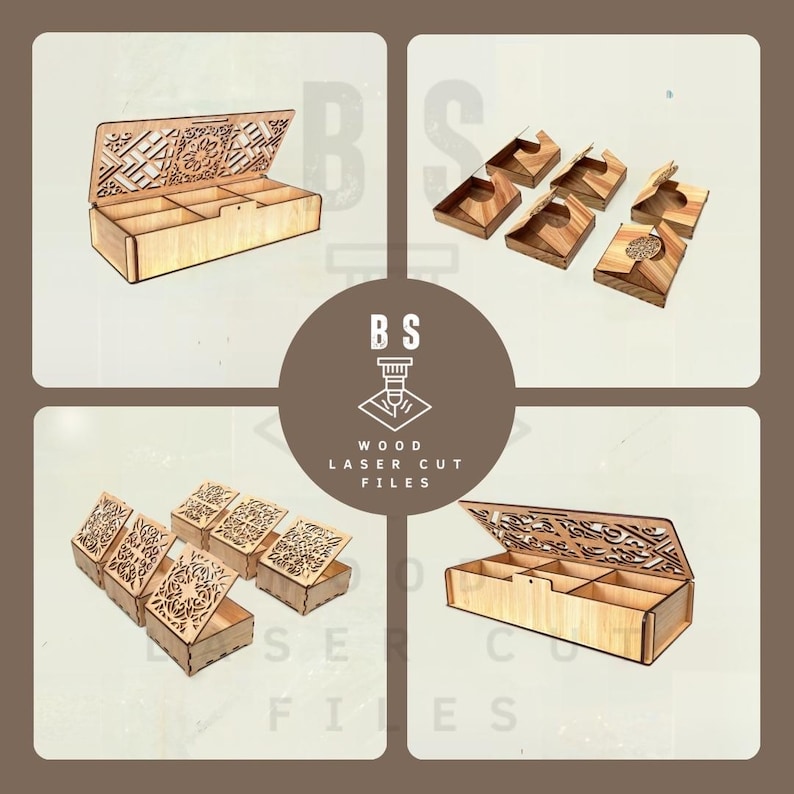 Detailed look at versatile box designs in multiple formats, perfect for wood and acrylic crafting.