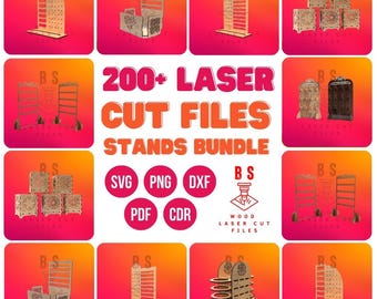 Laser Cut Files Stands Bundle: 200+ Designs