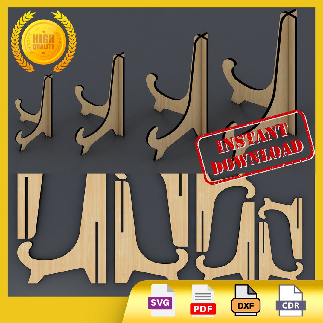 Easel Stand Laser Cut Files, Wood Laser Cut Easel Stand, Wood Laser