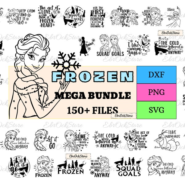 150+ Frozen Svg Bundle,Elsa Olaf Anna Frozen Instant Download, Frozen Clipart, Elsa svg, Cutting Files for Cricut and Silhouette,Svg,Png,Dxf