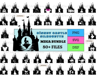 Castle Svg Bundle, Princess Svg, Castle Clipart, Cut Files For Cricut Silhouette, Magic Kingdom Svg, Digital Download,  Svg, Png, Dxf