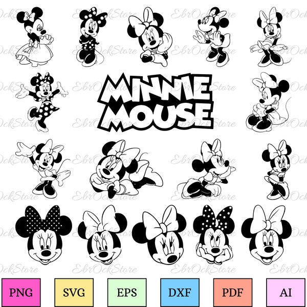 Mouse SVG Bundle,Mause Clipart Bundle, Clipart, Mouse Outline, Mause Birthday Svg, png, Png For Sublimation, Png Svg Files For Print