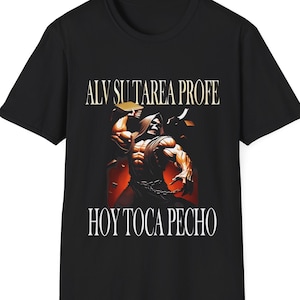 Camiseta divertida de calavera para gimnasio, camiseta para el día del pecho, ALV "Su tarea, profe, hoy toca el pecho", idea de atuendo para regalo de gimnasta
