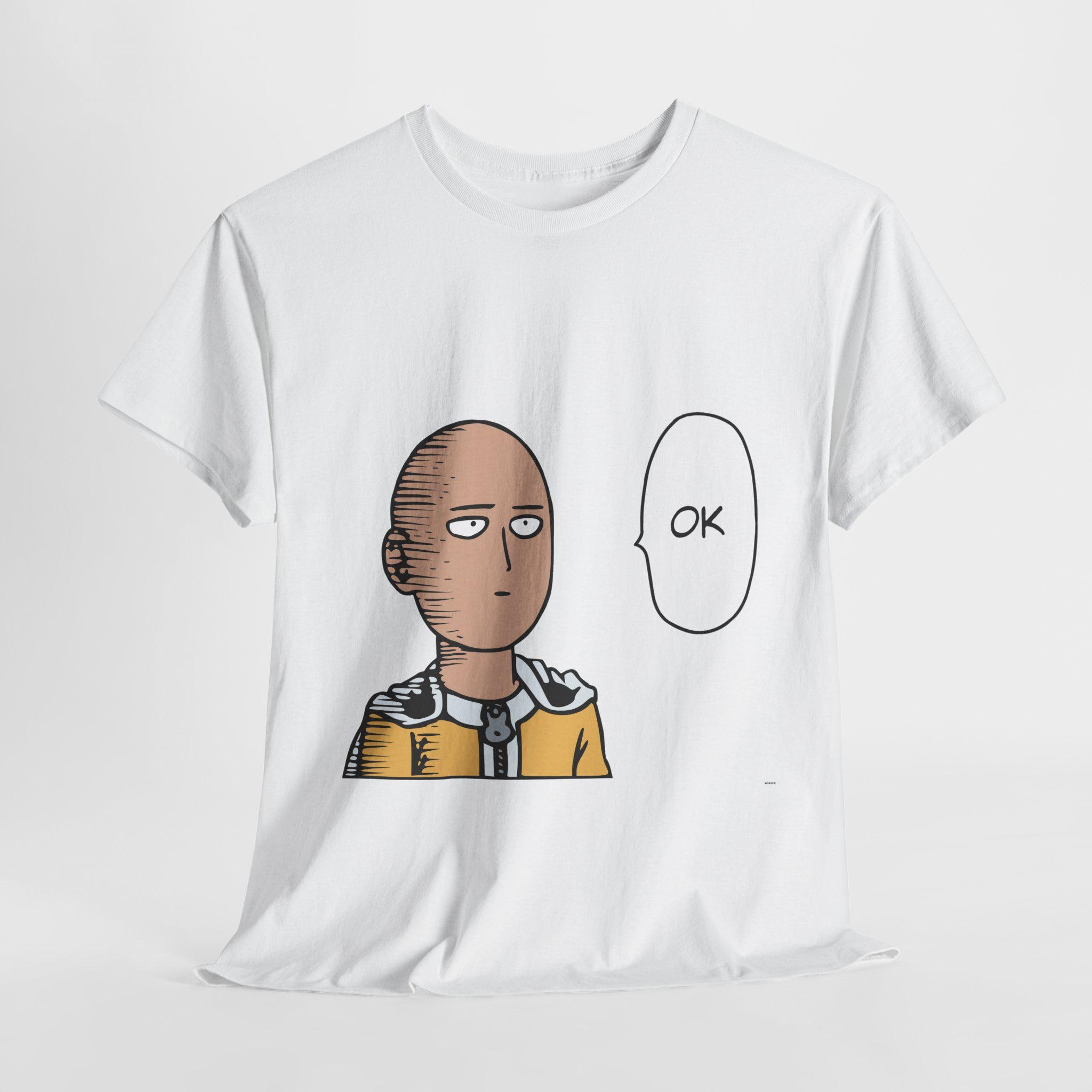 Camiseta Saitama One Punch Man - Anime Manga, Algodón, Corte Estándar - Color Azul Oscuro Talla XXL