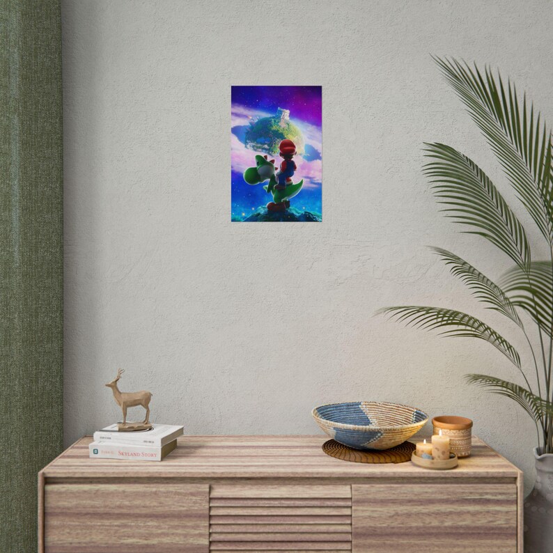 Mario Galaxy Poster Mario and Yoshi Space Adventure Wall Art Retro Gaming Poster Cosmic Aesthetic Gamer Room Decor Colorful Print image 19