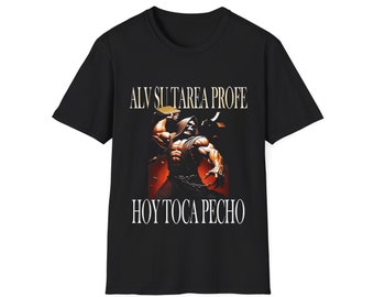 Alv Su Tarea Profe Hoy Toca PechoCamiseta de Calavera para Gimnasio, Camiseta con Diseño de Calavera, Camiseta Fit con Calavera