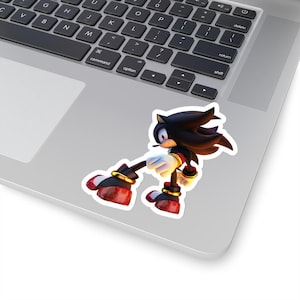 Shadow the Hedgehog vinyl sticker, kiss-cut custom stickers, durable 3M adhesive Shadow decal, glossy finish, Sonic Stickers, multiple sizes