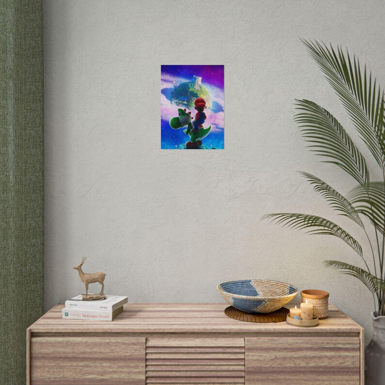 Mario Galaxy Poster Mario and Yoshi Space Adventure Wall Art Retro Gaming Poster Cosmic Aesthetic Gamer Room Decor Colorful Print image 14