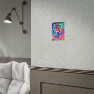 Mario Galaxy poster kleurrijke actie muur kunst Mario-personages ruimte avontuur print retro gaming kamer decor levendige gamer poster afbeelding 5