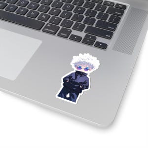 Chibi Gojo Satoru Kiss-Cut Stickers, Jujutsu Kaisen Anime Cute Art for Laptop and Water Bottle, Aesthetic Decor for Gifts