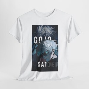 Gojo Satoru Unisex Heavy Cotton Tee, Anime Shirt, Jujutsu Kaisen Apparel, Gifts for Fans, Casual Wear, StreetWear Satoru Gojo