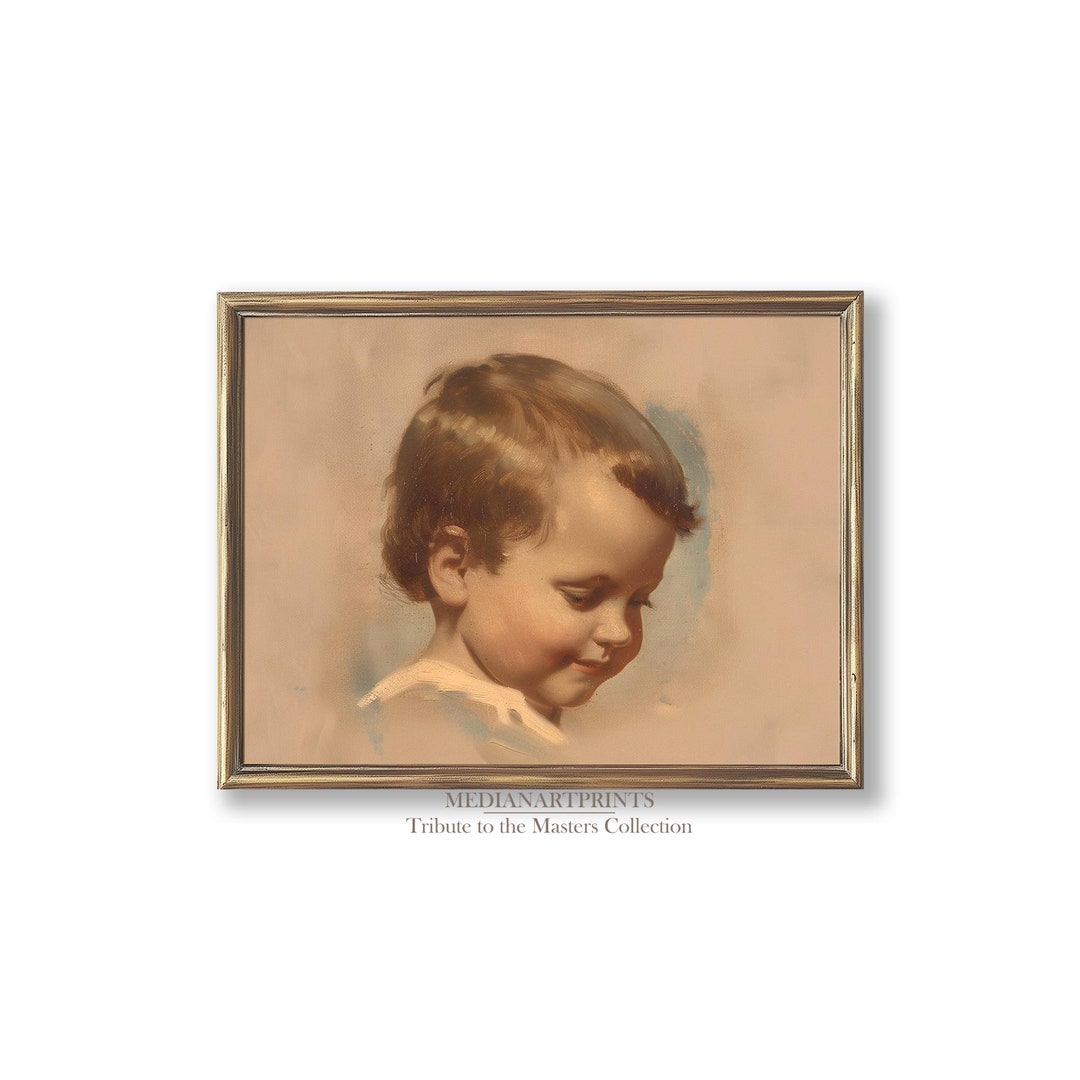 Printable Vintage Children's Art Nostalgic Children's Portraitsdigital ...