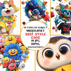Ai Art-Vol12,3D Cute Style Clipart, transparent 10PNG & 10JPG, Free A Style Referenzcode (Sref) für Midjourney, digitales Design, kommerzielle Nutzung