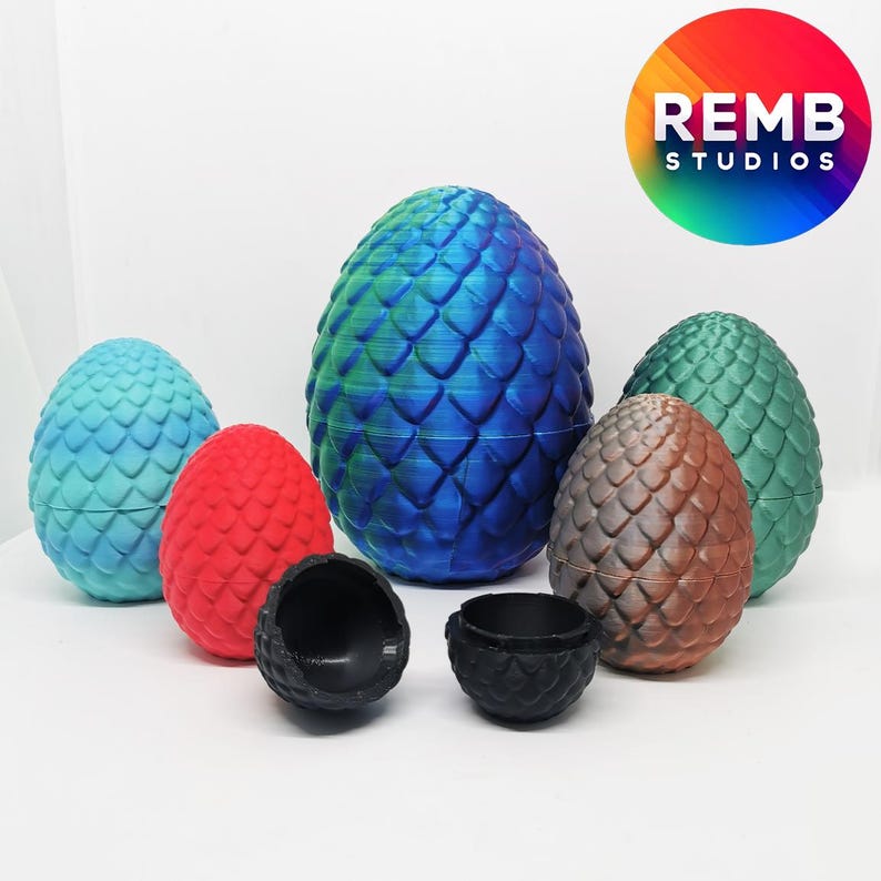 3D Print Dragon Egg STL File: Remb Studios Print-in-Place Design image 2