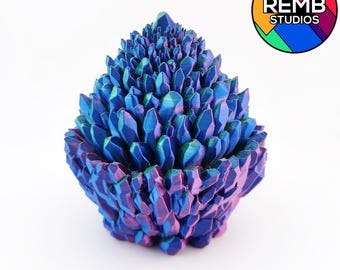Crystal Dragon Egg STL File: 3D Print-in-Place Storage Container