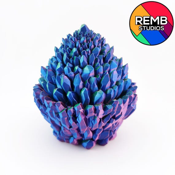 Crystal Dragon Egg STL File: 3D Print-in-Place Storage Container