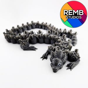 Dragón de acero articulado Remb Studios, archivo STL para impresión 3D, archivos de impresión STL, impresión en el lugar