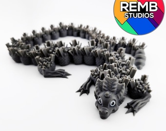 Articulated Steel Dragon STL File: 3D Printing Model