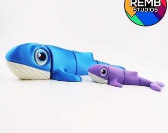 Archivo STL de ballena azul flexible: modelo de impresión 3D