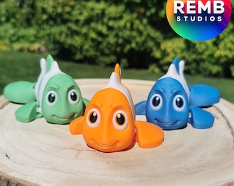 Flexi Clownfish STL File: 3D Print-in-Place Model
