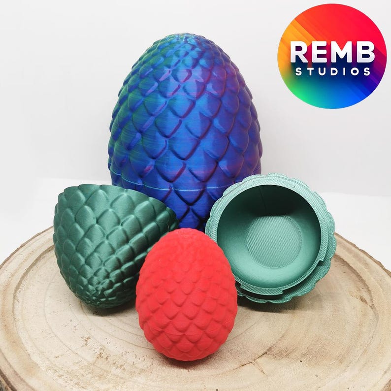 3D Print Dragon Egg STL File: Remb Studios Print-in-Place Design image 5