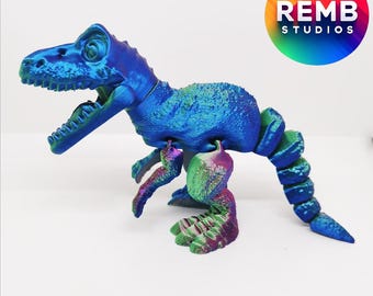 Flexi T-Rex Remb Studios, STL file for 3D printing, STL print files, Print in Place