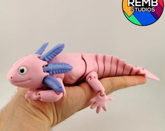 3D Print Flexi Axolotl STL File: Remb Studios Print-in-Place Design