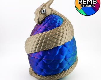 Flexi Dragon Egg Container: 3D Print STL File