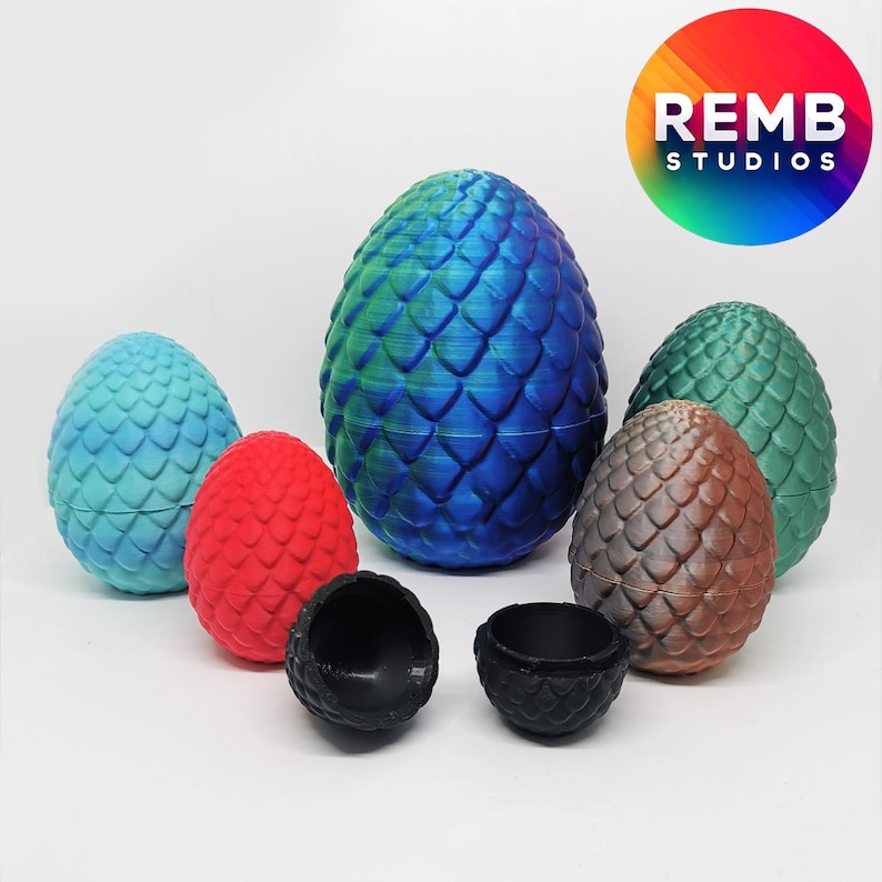 3D Print Dragon Egg STL File: Remb Studios Print-in-Place Design image 1