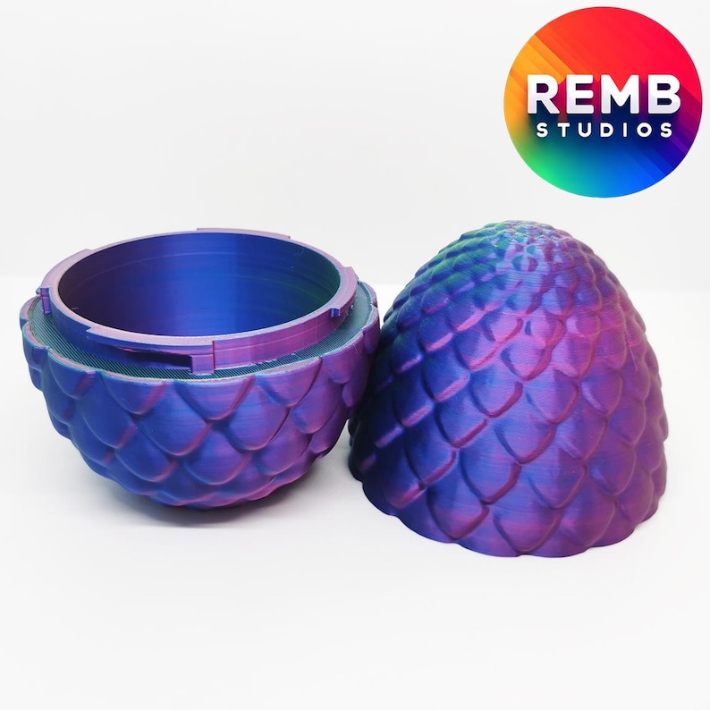 3D Print Dragon Egg STL File: Remb Studios Print-in-Place Design image 8