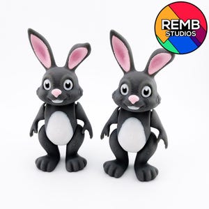 Flexi Easter Bunny by Remb Studios, STL file for 3D printing, STL print files, Print in Place