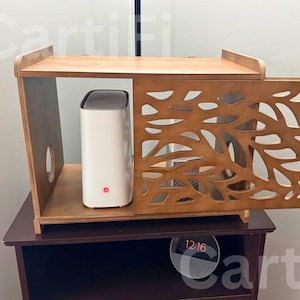 Wooden WiFi Router Box Hider with Cable Management | Cable Organizer Box | Cord Management Box | Desk Cable Organizer | Charging Station Box