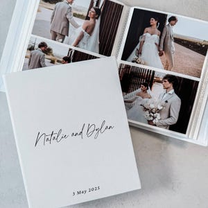 Slip In Photo Album, Fast Shipping, 200 Capacity 4x6 Photo Album Personal, White or Beige Cover, Wedding or Shower Gift | THEBRIDEAU