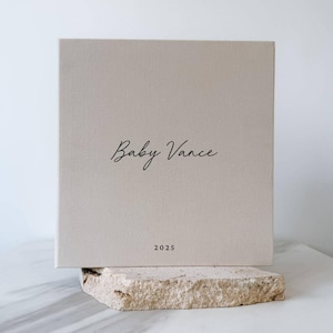 Self Adhesive Baby Photo Album | Personalised Linen Newborn Memory Book | Holds 200 Photos | Baby Shower Keepsake | Ambleside image 6